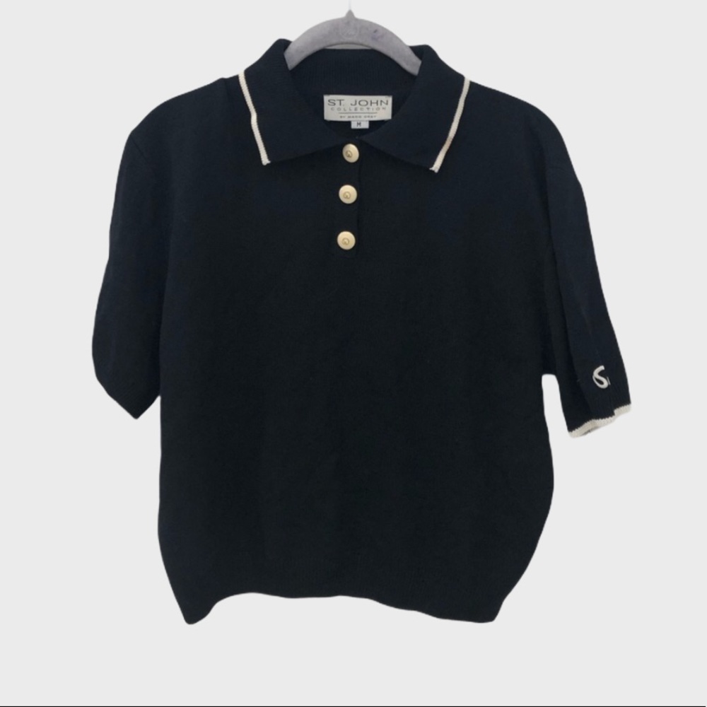 St. John Santana knit short sleeve top